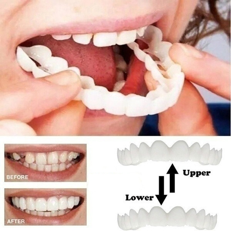 2PCS Upper+2PCS Lower Denture Teeth Whitening Fake Tooth Cover Comfort Fit Snap On Silicone Beauty Veneers Cosmetic Orthodontics
2PCS Upper+2PCS Lower Denture Teeth Whitening Fake Tooth Cover Comfort Fit Snap On Silicone Beauty Veneers Cosmetic Orthodontics