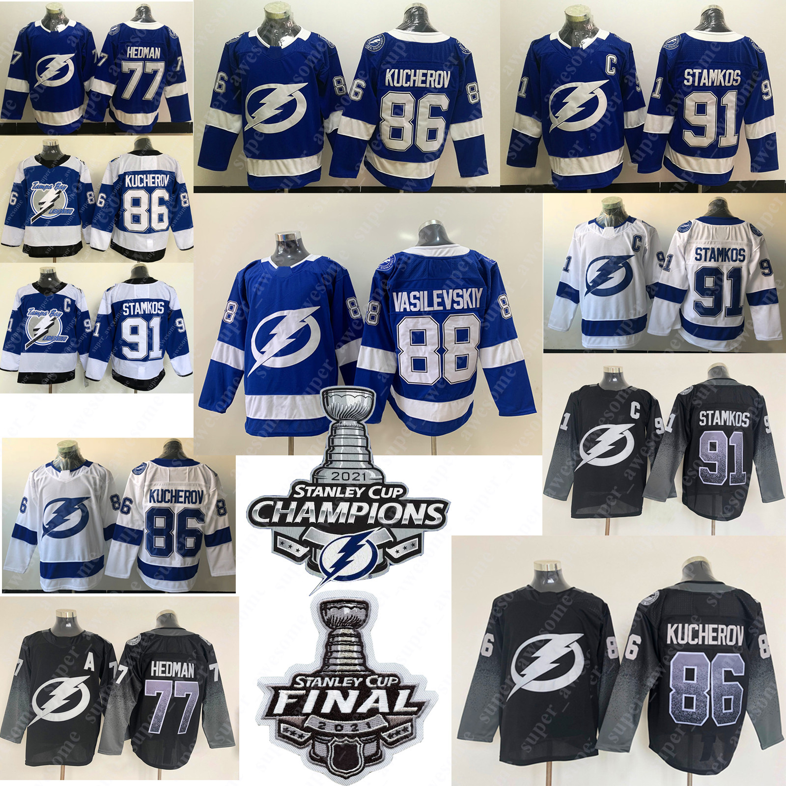 2021 Stanley Cup Champions Jersey Tampa Bay Lightning Nikita Kucherov Steven Stamkos Brayden Point Victor Hedman Andrei Vasilevskiy Hockey Jerseys Blue White, Women 91white
2021 Stanley Cup Champions Jersey Tampa Bay Lightning Nikita Kucherov Steven Stamkos Brayden Point Victor Hedman Andrei Vasilevskiy Hockey Jerseys Blue White, Women 91white