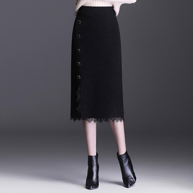 Skirts Autumn& Winter Thick Knitted Skirt High Waist Slim Sexy Split Stretch All-match Simple Women A-line Long, Black
Skirts Autumn& Winter Thick Knitted Skirt High Waist Slim Sexy Split Stretch All-match Simple Women A-line Long, Black