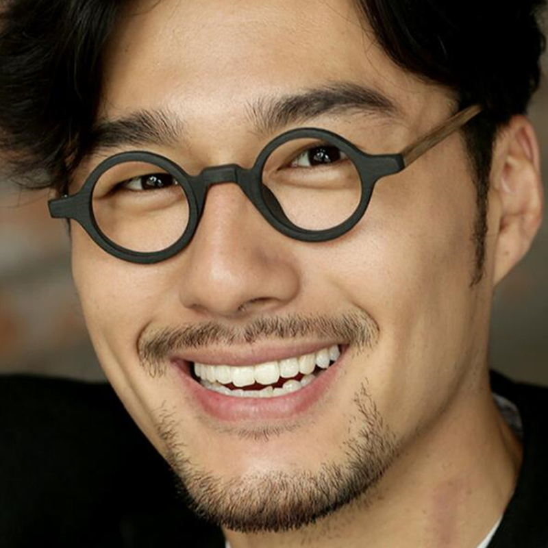 BETSION Small Vintage Round 37mm Hand Made Glasses Full Rim Eyeglass Frames Men Women Myopia Rx able 220301