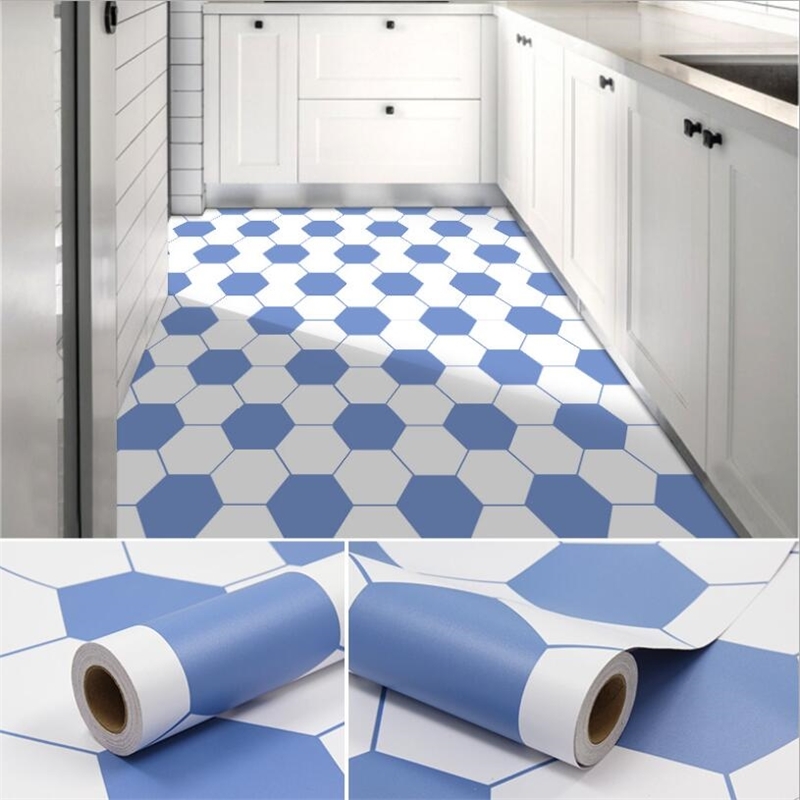 Thicken Floor Sticker Kitchen OilProof SelfAdhesive Bathroom Floor Ground Wall Tiles Ren wearresistant PVC Stickers 2111244145901