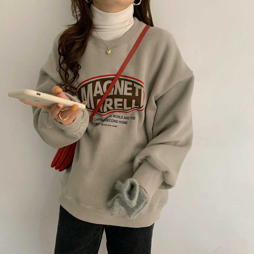Autumn Sweatshirt Japanese Style Outfit Casual Top Letter Full Sleeve Loose Cotton CHIC QT283 210609
