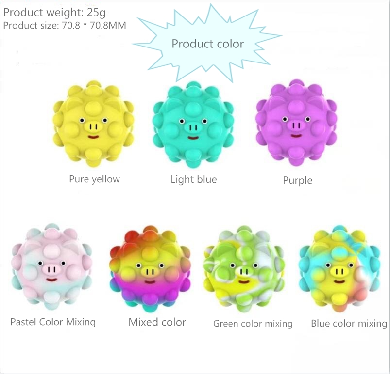 2022 Fidget Toys Silicone new 3D piggy Pangpang decompression ball grip ball vent fingertip finger bubble music
2022 Fidget Toys Silicone new 3D piggy Pangpang decompression ball grip ball vent fingertip finger bubble music