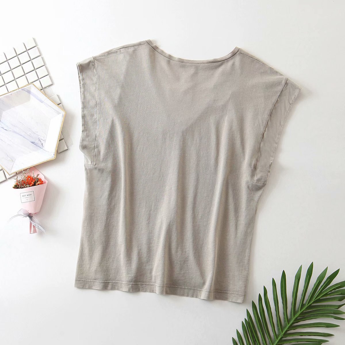 toppies summer cotton t-shirts womens sleeveless v-neck tops tees solid color fitness t-shirts 210310