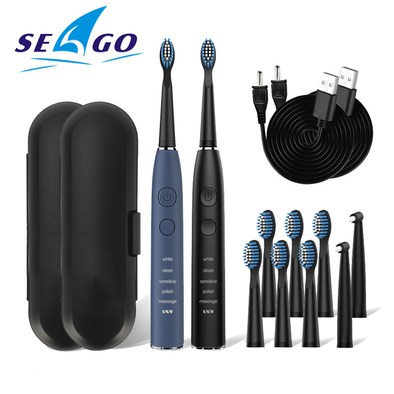 Seago Sonic Electric Toothbrush SG575 IPX7 Waterproof 5 Pcs Soft Bristle Brush Heads 1 Year Long Durability Time Rechargeable 201113
Seago Sonic Electric Toothbrush SG575 IPX7 Waterproof 5 Pcs Soft Bristle Brush Heads 1 Year Long Durability Time Rechargeable 201113