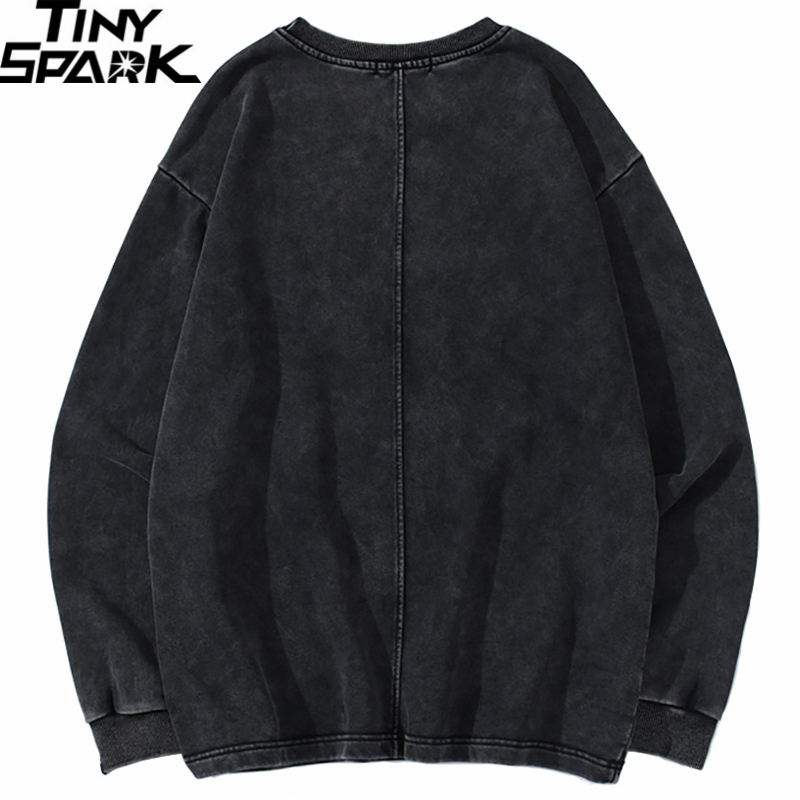 Mens Hip Hop Sweatshirt Pullover Fallen Angel Streetwear Harajuku Pullover Washed Sweat Shirt Cotton Loose Hoodie Autumn 201020