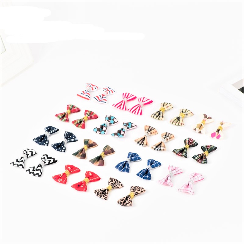 Mixed Hair Bows Rubber Bands Candy colors Fashion Cute Dog Puppy Cat Kitten Pet Toy Kid Bow Tie Necktie Clothes decoration DH5676