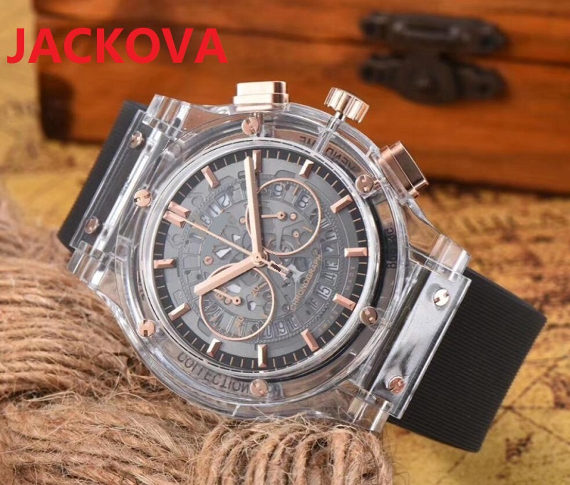 Transparent Hollow Mens Watches 45mm multifunctional Japanese quartz movement Watch Black Cover Moving Rubber Silicone Sapphire Waterproof Wristwatches Gift, As pic
Transparent Hollow Mens Watches 45mm multifunctional Japanese quartz movement Watch Black Cover Moving Rubber Silicone Sapphire Waterproof Wristwatches Gift, As pic