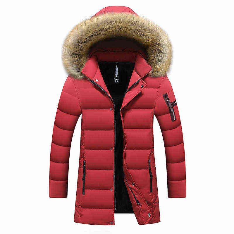 Men's Winter Jacket Parka Warm Fleece Hoodies Long Wearable Windproof Zipper Parkas Coats Fashion Casual Plus Size Men 211214Z