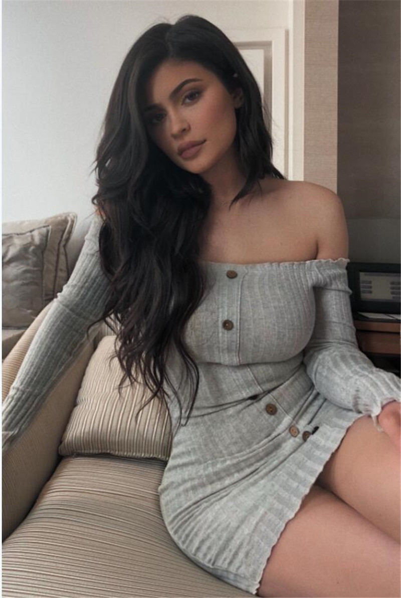 autumn sexy slim dress women solid color off shoulder long sleeve sexy slash neck bodycon dresses mini party dress vestidos