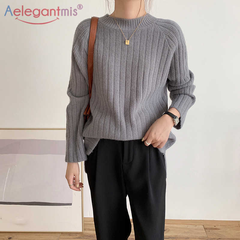 Aelegantmis Solid Knitted Ribbed Sweater Women Vintage Thick Warm O Neck Loose Pullovers Casual Elegant Fashion Jumpers Lady 210607, Apricot
Aelegantmis Solid Knitted Ribbed Sweater Women Vintage Thick Warm O Neck Loose Pullovers Casual Elegant Fashion Jumpers Lady 210607, Apricot