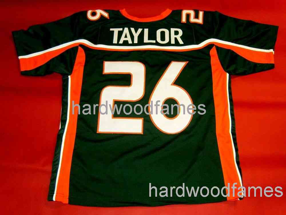 custom SEAN TAYLOR MIAMI HURRICANES GREEN JERSEY stitched add any name number