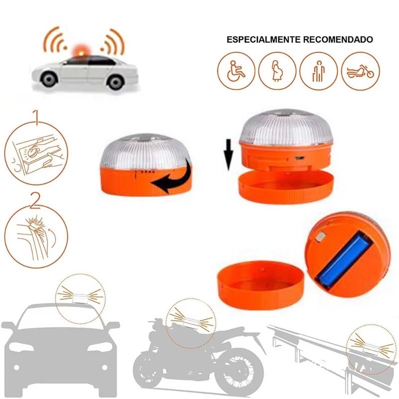 Emergencys LED Light V16 Car Emergency Beacon Lights Rechargeable Magnetic Induction Strobe Lamp Safety Alert Bulb