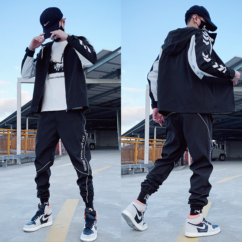 New 2021 Hip Hop 2 Male Sweater Casual Letter Printing Loose Suits Collar Jacket + Trousers Ensemble Clothes Ow59, Pink.
New 2021 Hip Hop 2 Male Sweater Casual Letter Printing Loose Suits Collar Jacket + Trousers Ensemble Clothes Ow59, Pink.