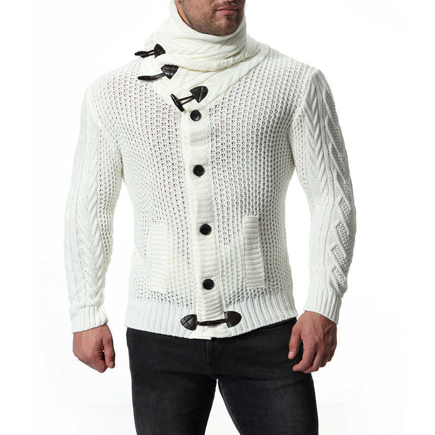 Fashion Thick Sweaters Cardigan Coat Men Slim Fit Jumpers Knit Zipper Warm Winter Business Style Men Clothes 210818
