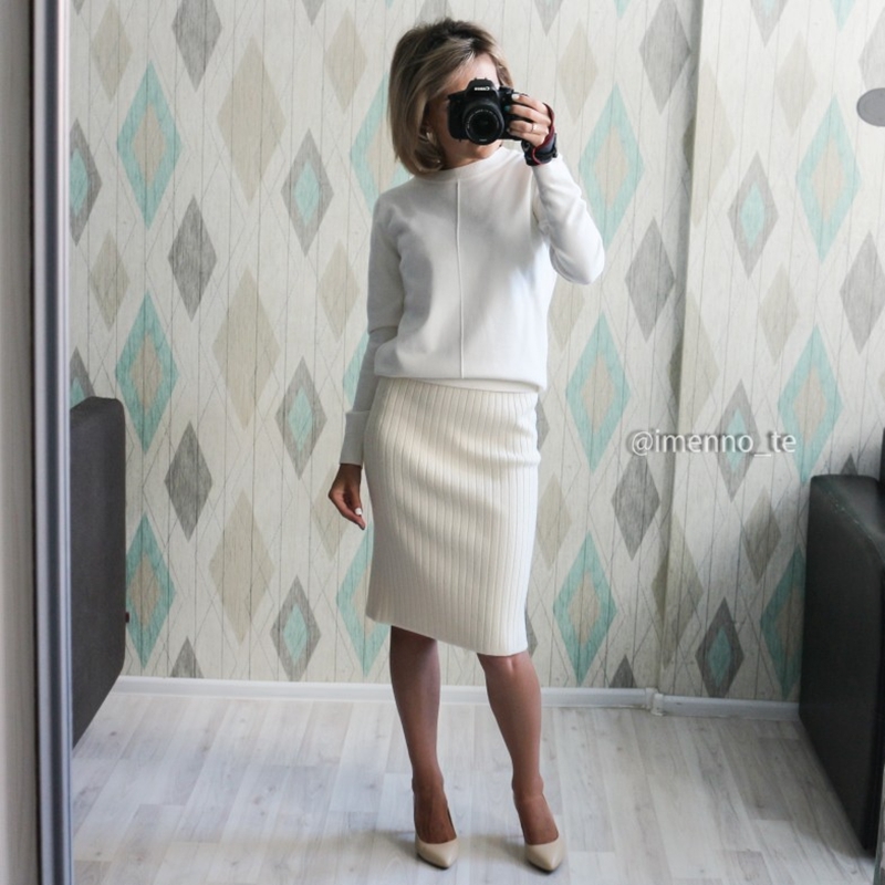 GIGOGOU 6080CM Elastic Band Women Skirts Autumn Winter Warm Knitted Straight Skirt Ribbed MidLong Skirt Black 210306