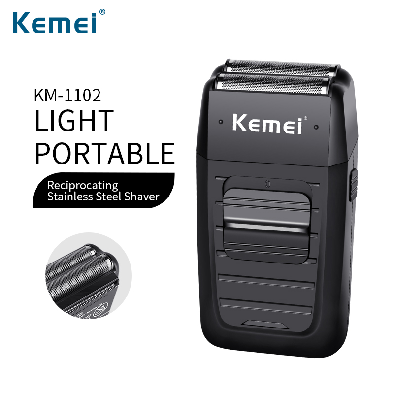 Kemei Rechargeable Cordless Shaver for Men Twin Blade Reciprocating Beard Razor Face Care Multifunction Strong Trimmer KM-1102
Kemei Rechargeable Cordless Shaver for Men Twin Blade Reciprocating Beard Razor Face Care Multifunction Strong Trimmer KM-1102