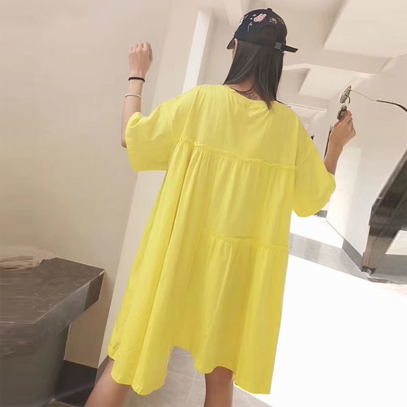 XITAO Plus Size Irregular Letter Pleated T Shirt Women Clothes Summer New Fashion Loose Pullover Match All Long Tee DMY4122 210306