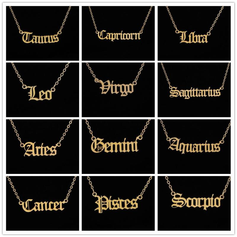 Pendant Necklaces Men Women 12 Horoscope Zodiac Letter Gold Necklace Aries Leo Constellations Old English Jewelry Kids Christmas Gifts
Pendant Necklaces Men Women 12 Horoscope Zodiac Letter Gold Necklace Aries Leo Constellations Old English Jewelry Kids Christmas Gifts