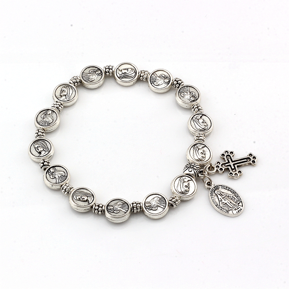12Pcs Antique Silver Catholic Religious Alloy Bead Bangles For Men Women Christ Juses Cross Virgin Mary Pendant Bracelets C-81, Golden;silver
12Pcs Antique Silver Catholic Religious Alloy Bead Bangles For Men Women Christ Juses Cross Virgin Mary Pendant Bracelets C-81, Golden;silver