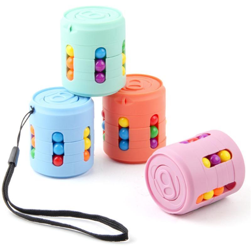 2021 Decompression Toy Coke Can Cube Finger Toys Children's Creative Funs Magic Bead Intellectual Rotating Game