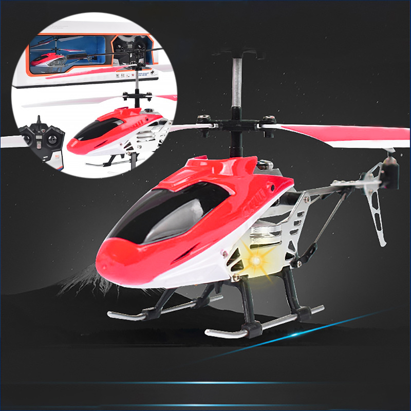 Foreign alloy helicopter, built-in gyro helicopter toy, remote control aircraft, luminous toy helicopter, LED simulation aircraft