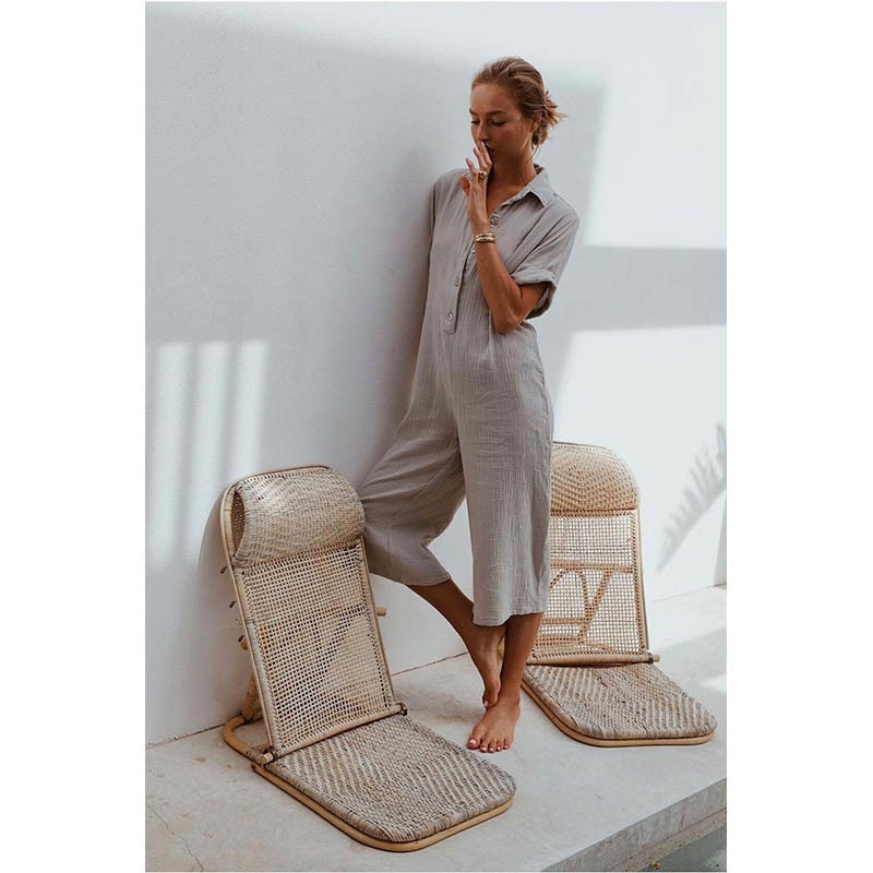 Cotton Linen Jumpsuit Elegant for Women Sleeveless Vest Conjoined Female Trousers Elegance Casual Loose Jumpsuits T200509