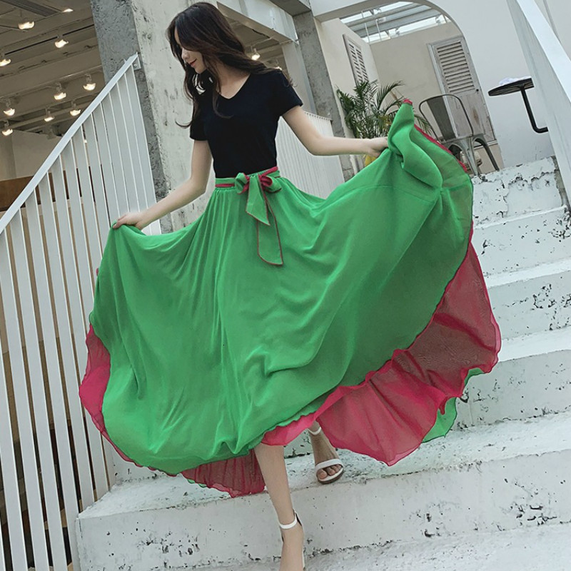 2021 New Double-sided 2-layer Sexy Chiffon Long Large Size Dance Medieval Skirt Fahion Women Autumn Summer Colorful Clothes Hbpg
2021 New Double-sided 2-layer Sexy Chiffon Long Large Size Dance Medieval Skirt Fahion Women Autumn Summer Colorful Clothes Hbpg