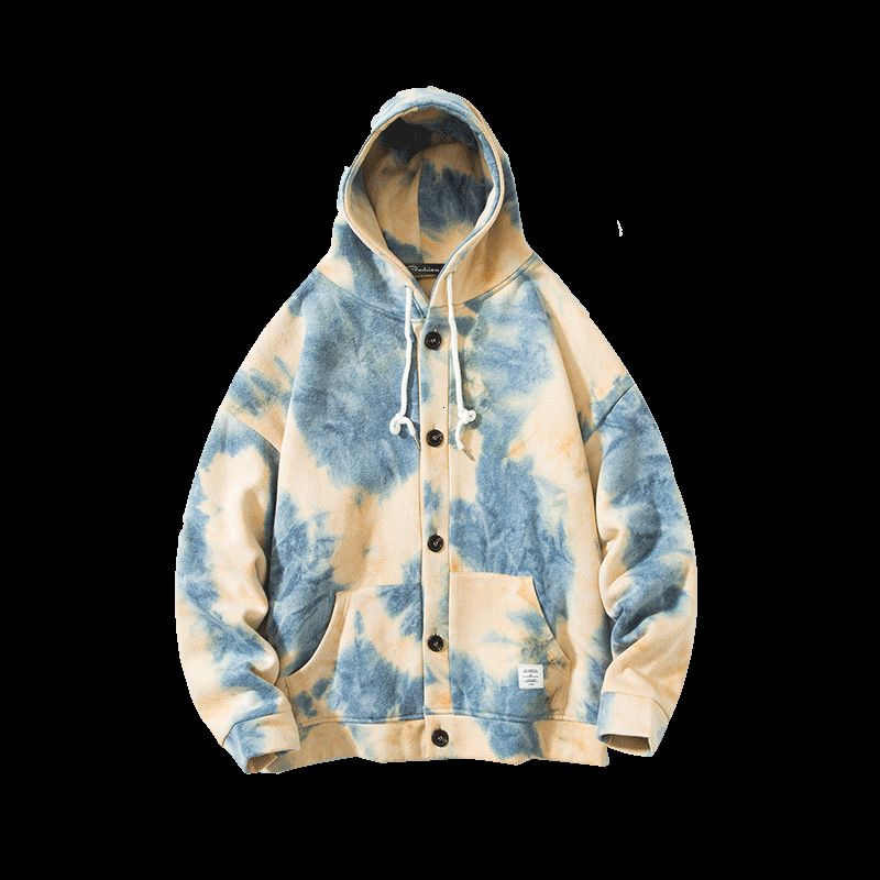 Privathinker Tiedyed Korean Style Men Hoodies Autumn Fashion Men's Hooded Outerwear Colorful Male Sweatshirts Clothing 201020