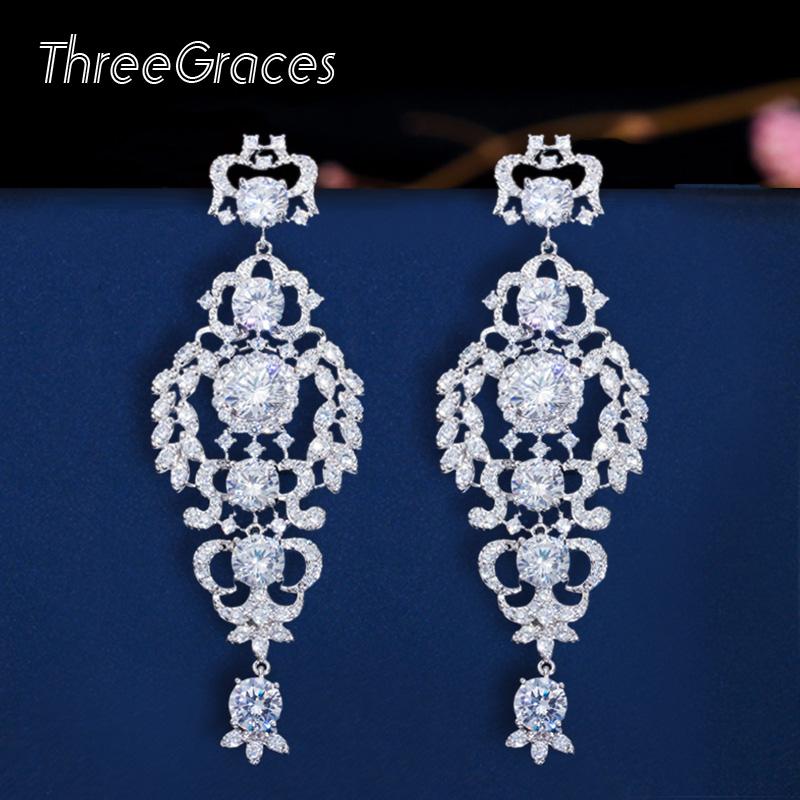 Dangle & Chandelier ThreeGraces Classic Silver Color Clear White CZ Stone Long Drop Bridal Wedding Earrings For Bride Luxury Party Jewelry E
Dangle & Chandelier ThreeGraces Classic Silver Color Clear White CZ Stone Long Drop Bridal Wedding Earrings For Bride Luxury Party Jewelry E