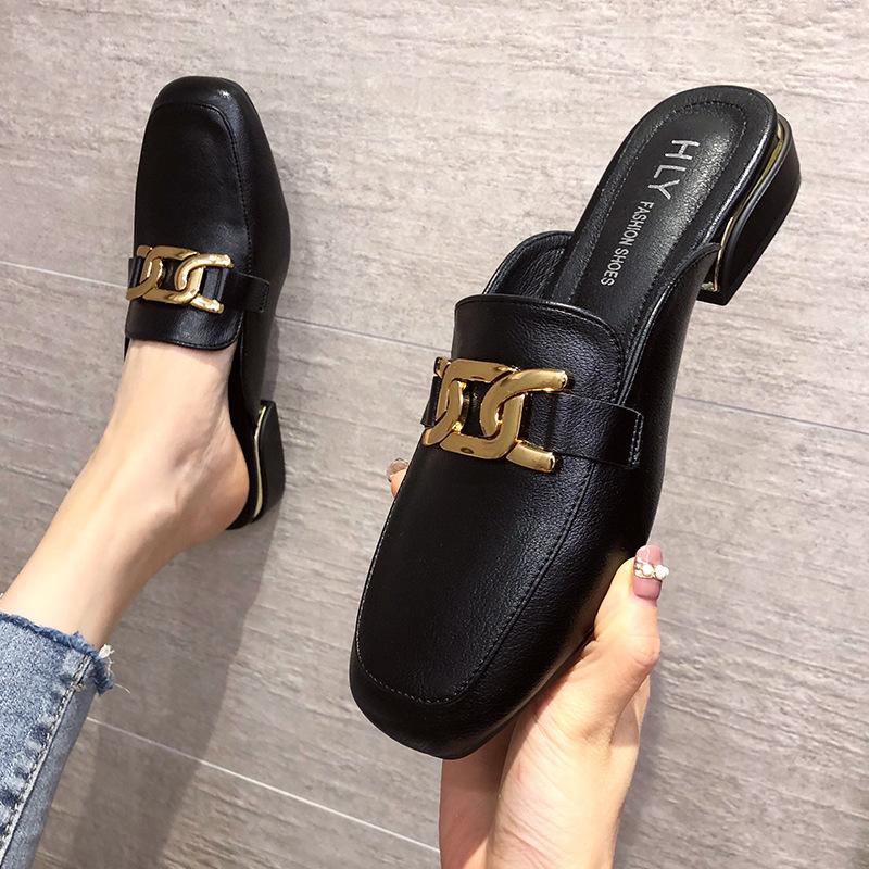 Slippers Rivet Casual Shoes Med Slides Square Heel Cover Toe Slipers Women Luxury Block 2021 Metal Decoration Fashion Basic PU H
Slippers Rivet Casual Shoes Med Slides Square Heel Cover Toe Slipers Women Luxury Block 2021 Metal Decoration Fashion Basic PU H