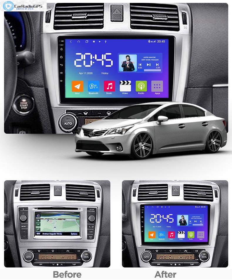 Car Dvd Player for TOYOTA AVENSIS 2009 2010 2011 2012-2015 10.1inch Touch Screen Android head unit support Carplay TPMS DVR OBD II Rear camera
