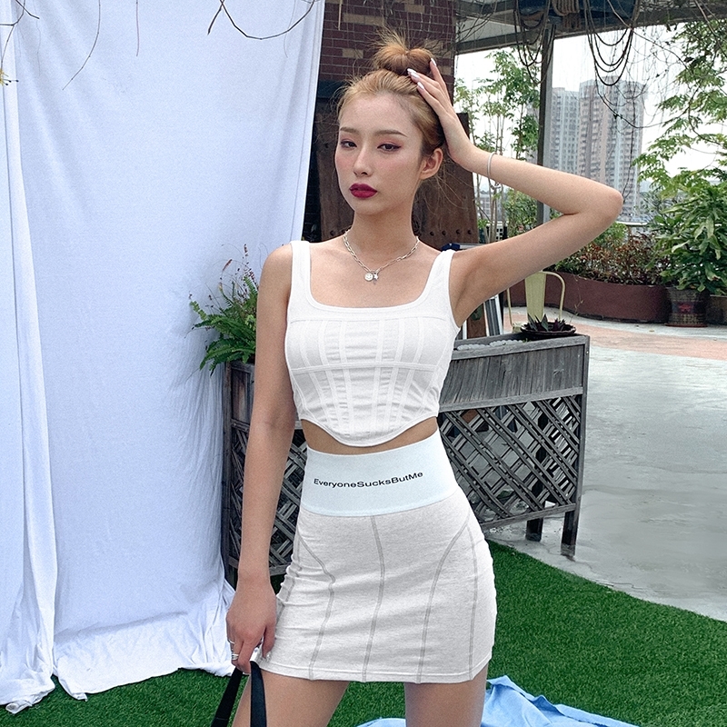 square collar sleeveless striped backless sexy V styles sexy Tshirt female outfits camsi U373