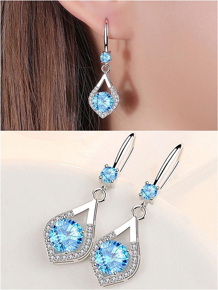 Dangle & Chandelier Blue Crystal Topaz Diamonds Gemstones Drop Earrings For Women 18k White Gold Silver Color Fine Jewelry Trendy Dress Acce
Dangle & Chandelier Blue Crystal Topaz Diamonds Gemstones Drop Earrings For Women 18k White Gold Silver Color Fine Jewelry Trendy Dress Acce