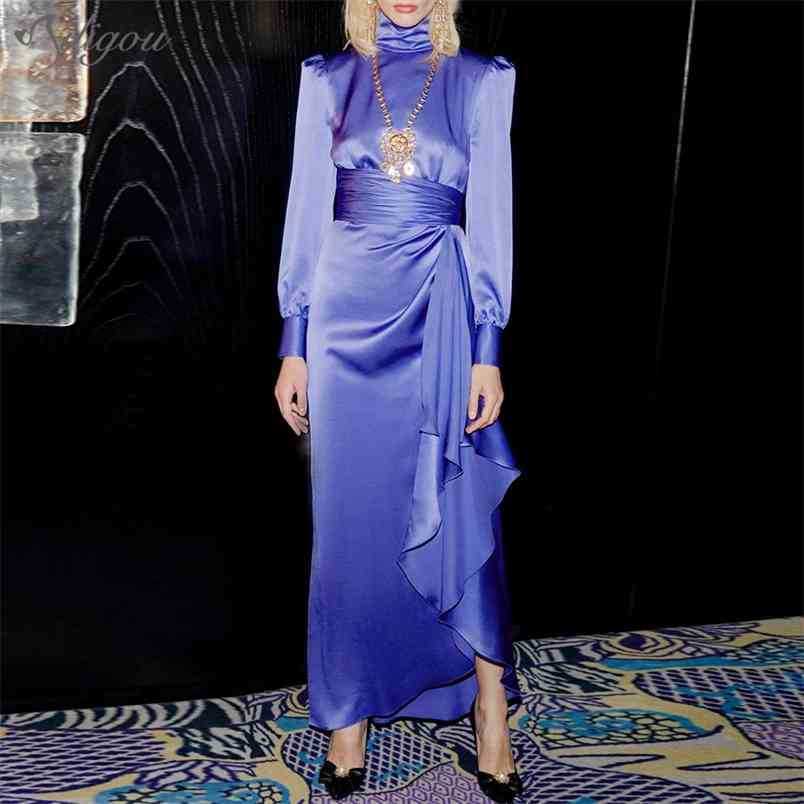 Fashion European American Purple Women's Long Sleeve Party Standing Collar Fall Zipper Ruffle Tight Sexy Dress 210525
Fashion European American Purple Women's Long Sleeve Party Standing Collar Fall Zipper Ruffle Tight Sexy Dress 210525