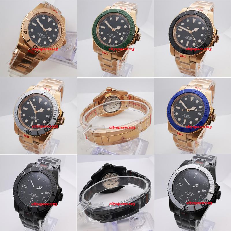 Wristwatches 40mm NH35 Automatic Mens Watch Sapphire Glass Black/Rose Gold PVD Case Date Luminous Hands, Black 5
Wristwatches 40mm NH35 Automatic Mens Watch Sapphire Glass Black/Rose Gold PVD Case Date Luminous Hands, Black 5