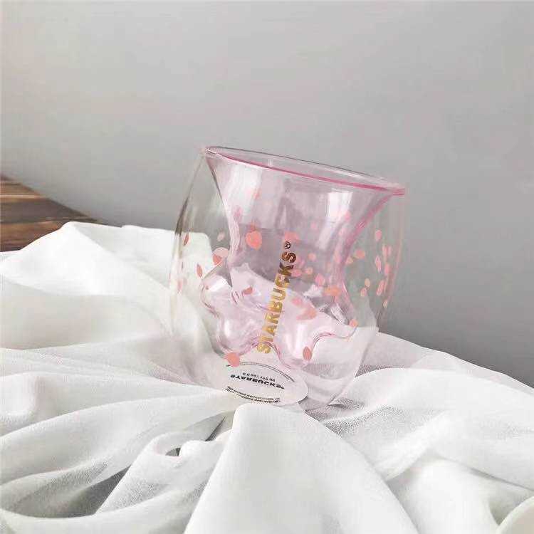 Starbucks Cute Cat Foot Mugs with Coaster Cat-claw Coffee Mug Toys Sakura 6oz Pink Double Wall Glass Cups
Starbucks Cute Cat Foot Mugs with Coaster Cat-claw Coffee Mug Toys Sakura 6oz Pink Double Wall Glass Cups