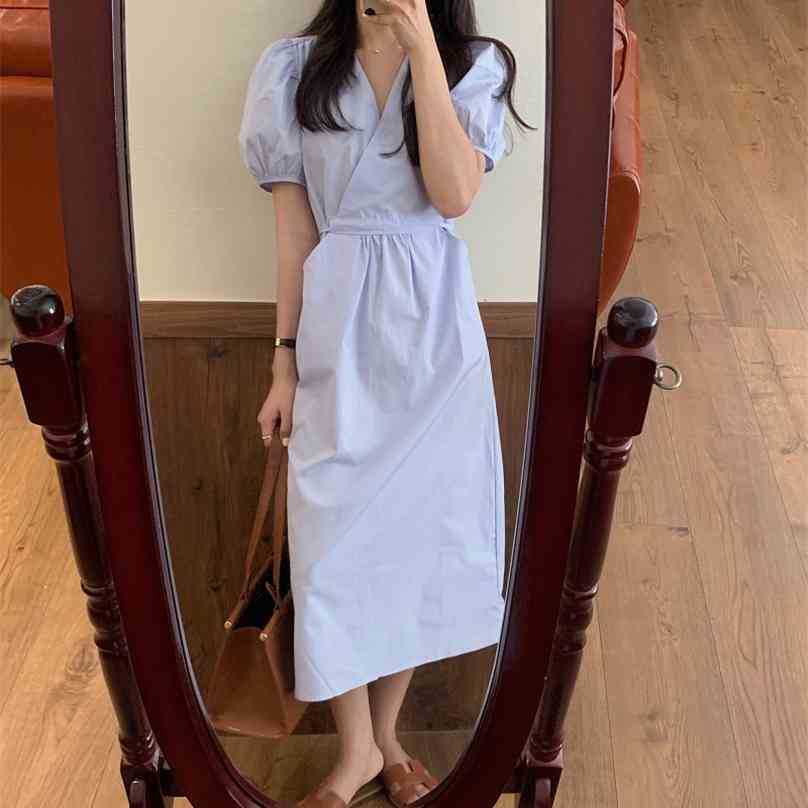 Minimalist Sexy Summer Chic V-Neck Office Lady Streetwear Casual Sweet Students Femme All Match Dresses Vestidos 210525, Blue
Minimalist Sexy Summer Chic V-Neck Office Lady Streetwear Casual Sweet Students Femme All Match Dresses Vestidos 210525, Blue