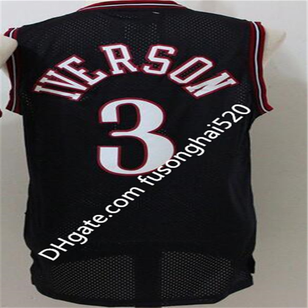 Men Top Quality Allen 3 Iverson Joel 21 Embiid Basketball Jersey Ben Julius Simmons 6 Erving Georgetown University Cheap Retro Shirts