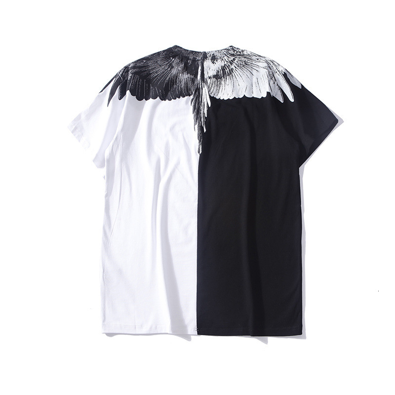 Mb Marcelo Burron Black and White Splicing Yin Yang Wing Round Neck Rise Guochao Short Sleeve T-shirt, White;black
Mb Marcelo Burron Black and White Splicing Yin Yang Wing Round Neck Rise Guochao Short Sleeve T-shirt, White;black