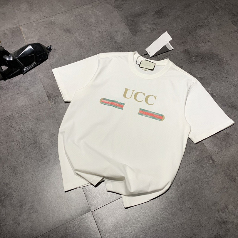 2021 spring New Unisex men's and women's short sleeve Gu * letter print casual loose round neck T-shirt ss022007, White
2021 spring New Unisex men's and women's short sleeve Gu * letter print casual loose round neck T-shirt ss022007, White