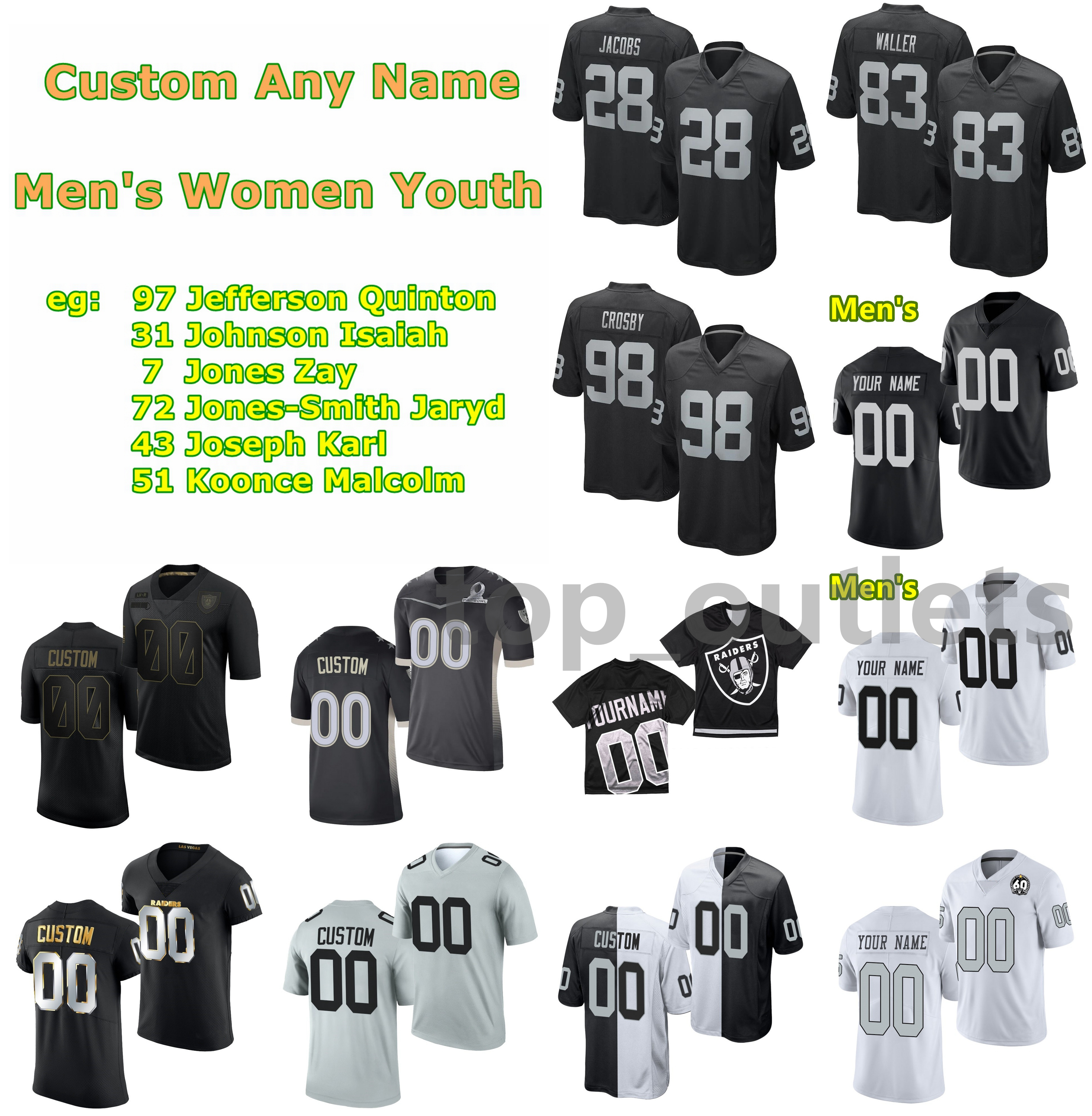 2021 Raiders American Football Jerseys Zay Jones Jersey Jaryd Jones-Smith Karl Joseph Malcolm Koonce Nick Kwiatkoski Nevin Lawson Custom Stitched, As photo
2021 Raiders American Football Jerseys Zay Jones Jersey Jaryd Jones-Smith Karl Joseph Malcolm Koonce Nick Kwiatkoski Nevin Lawson Custom Stitched, As photo