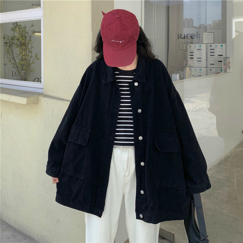 2021 New Deeptown Estilo Coreano Camisas Femininas Preto Outono Inverno Algodo Boto at Camisa De Manga Comprida Tops Solto Casual Slido Blus, Black
2021 New Deeptown Estilo Coreano Camisas Femininas Preto Outono Inverno Algodo Boto at Camisa De Manga Comprida Tops Solto Casual Slido Blus, Black