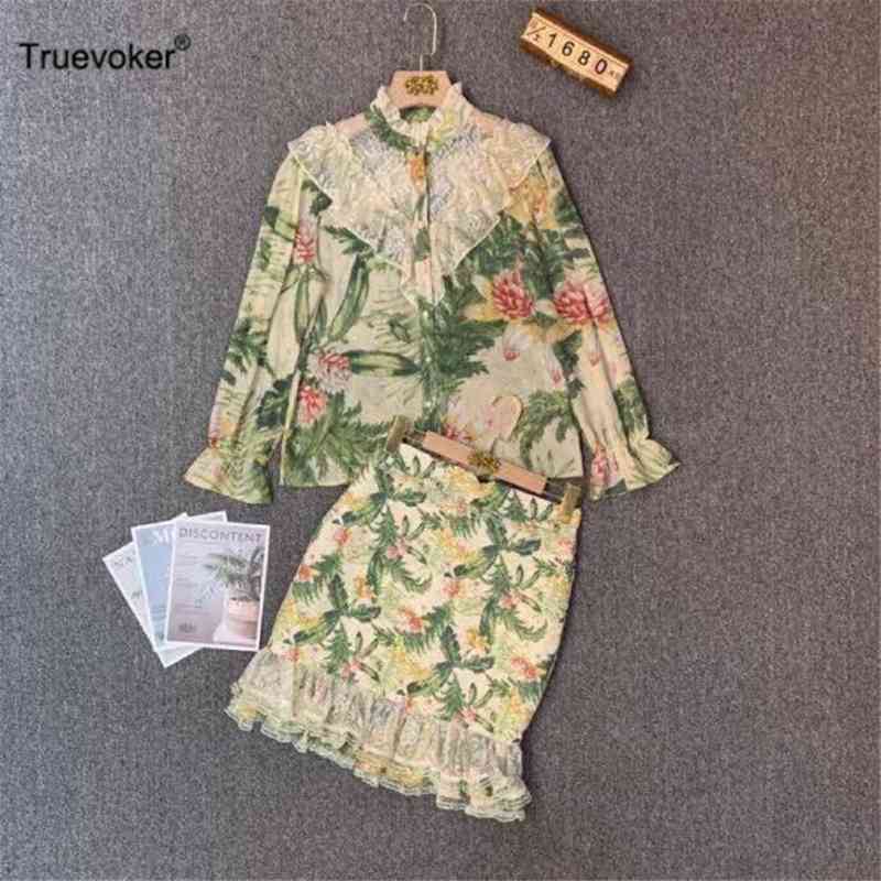 Truevoker Lady Skirt Set High End Vintage Print Lace Patchwork Blouse + Elegant Mujer Party Two Pieces Sets Female et 210602, Multi
Truevoker Lady Skirt Set High End Vintage Print Lace Patchwork Blouse + Elegant Mujer Party Two Pieces Sets Female et 210602, Multi