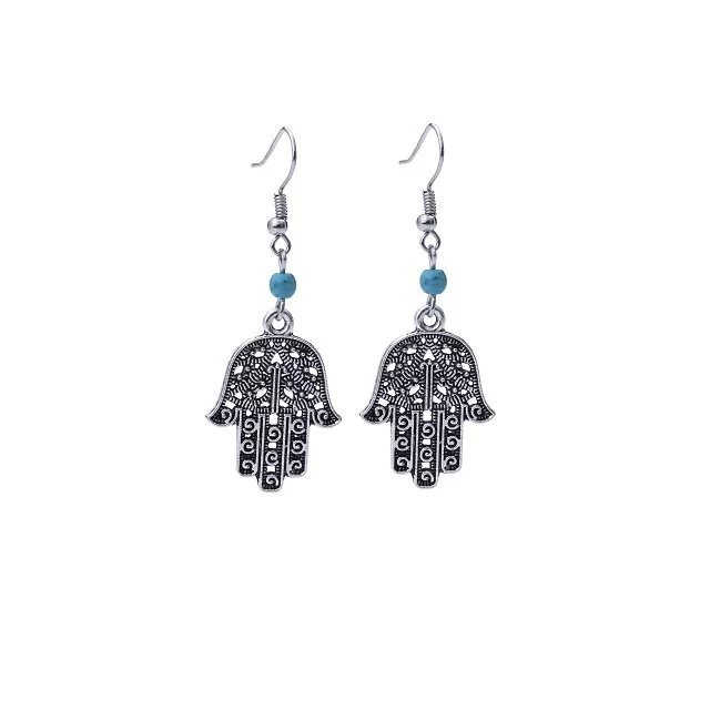 women's Hollow palm Tibetan silver turquoise Dangle Chandelier earrings DYMTQE079 fashion gift national style women DIY earring
women's Hollow palm Tibetan silver turquoise Dangle Chandelier earrings DYMTQE079 fashion gift national style women DIY earring