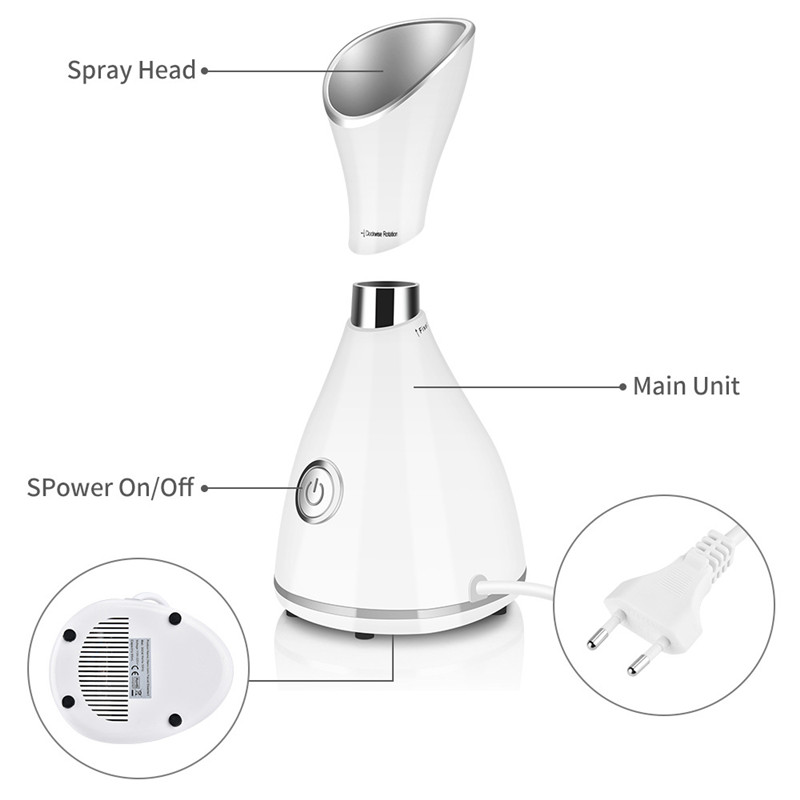 Face Steamer Vapour Ion Facial Steamer Skin Face Care Cleaner Sprayer Humidifier Moisturizer Beauty Aroma Herbal Steaming Device Vaporizador Facial De