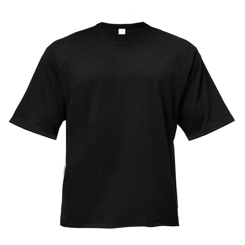 Mens Loose Oversized Fit Short Sleeve T-shirt With Dropped Shoulder Retro Fitness T Shirt Summer Gym Bodybuilding Tops Tees 210225