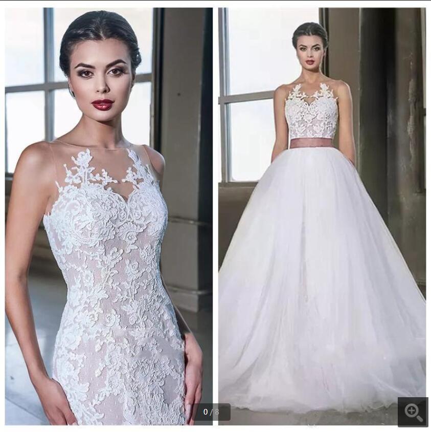 Robe de soiree 2021 champagne tulle mermaid wedding dress sleeveless lace appliques with Detachable Skirt Two Pieces gorgeous bride dresses sexy long bridal gowns, Red
Robe de soiree 2021 champagne tulle mermaid wedding dress sleeveless lace appliques with Detachable Skirt Two Pieces gorgeous bride dresses sexy long bridal gowns, Red