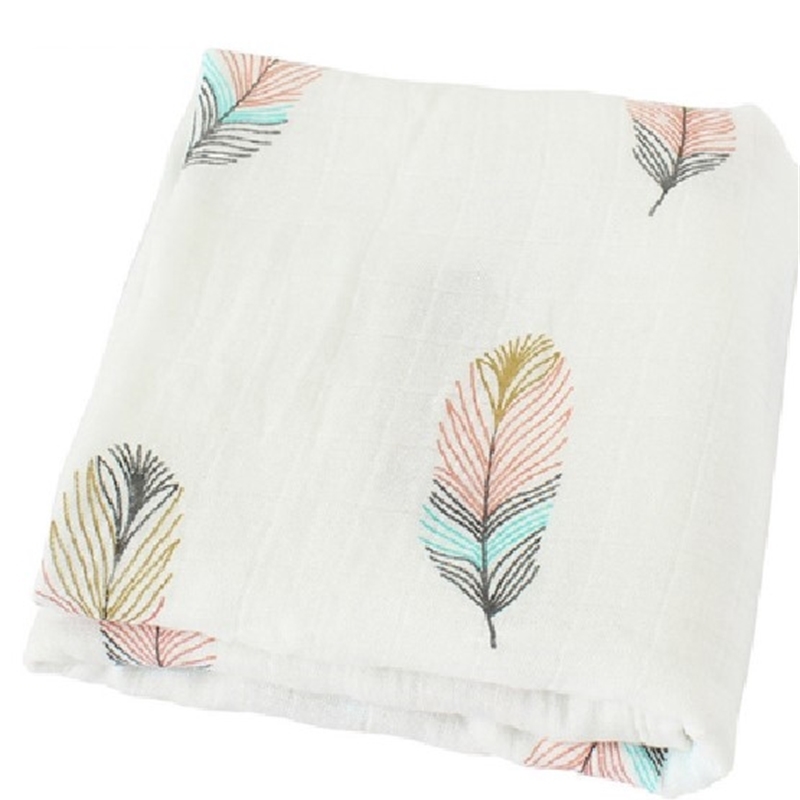 120x120cm 70% Bamboo+30% Cotton Blankets Newborn Stroller Bedding Quilts Toddler Kids Muslin Swaddle Blanket Baby 210309