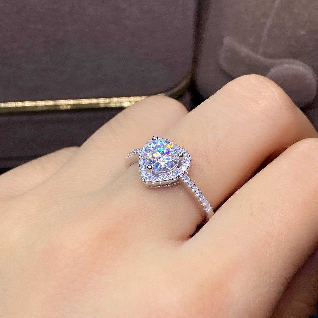 Queen Heart Moissanite Promise ring 925 Sterling silver Engagement Wedding Band Rings for women Bridal Fine Finger Jewelry Gift